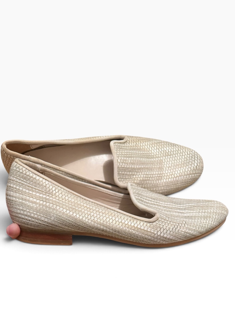Cole Haan Sabrina Women's White Gold Slip-On Loafer Shoes Size 7